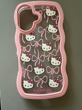 Hello Kitty Pink and White Kids Phone Case with Bow Pattern